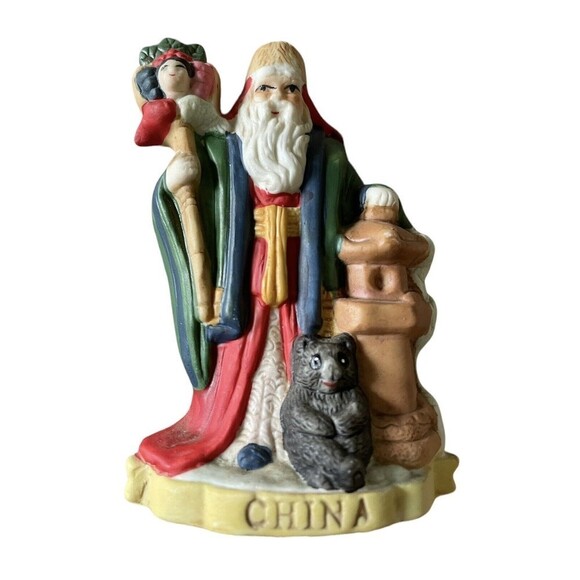 Santas of the Nations China Porcelain Christmas Figurine Hand Painted 5” Tall - Picture 1 of 5